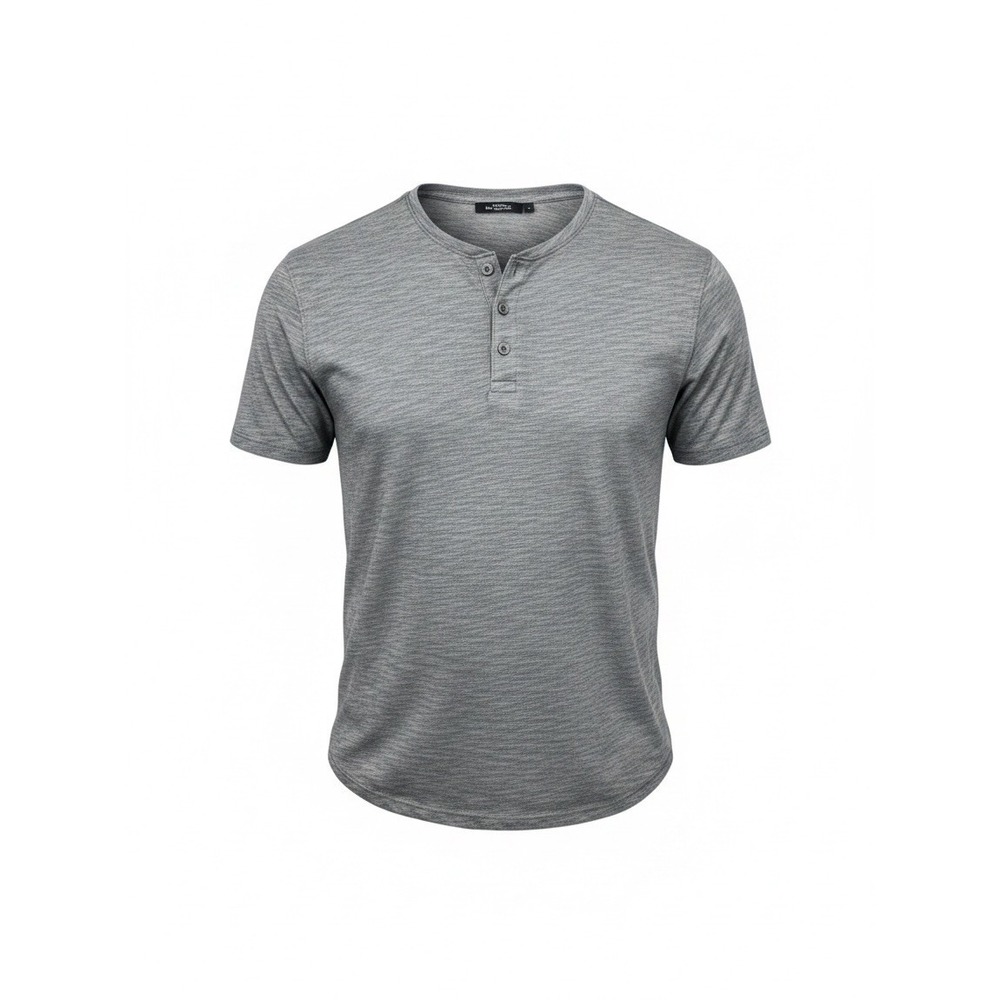 Marc Anthony Men's Short Sleeve Button T-Shirt Grey Round Neck XL